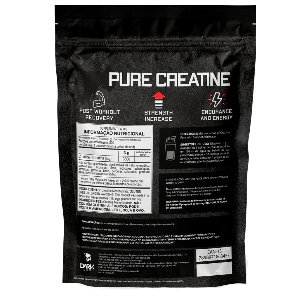 Creatina Pura 500g Refil - Dark Lab